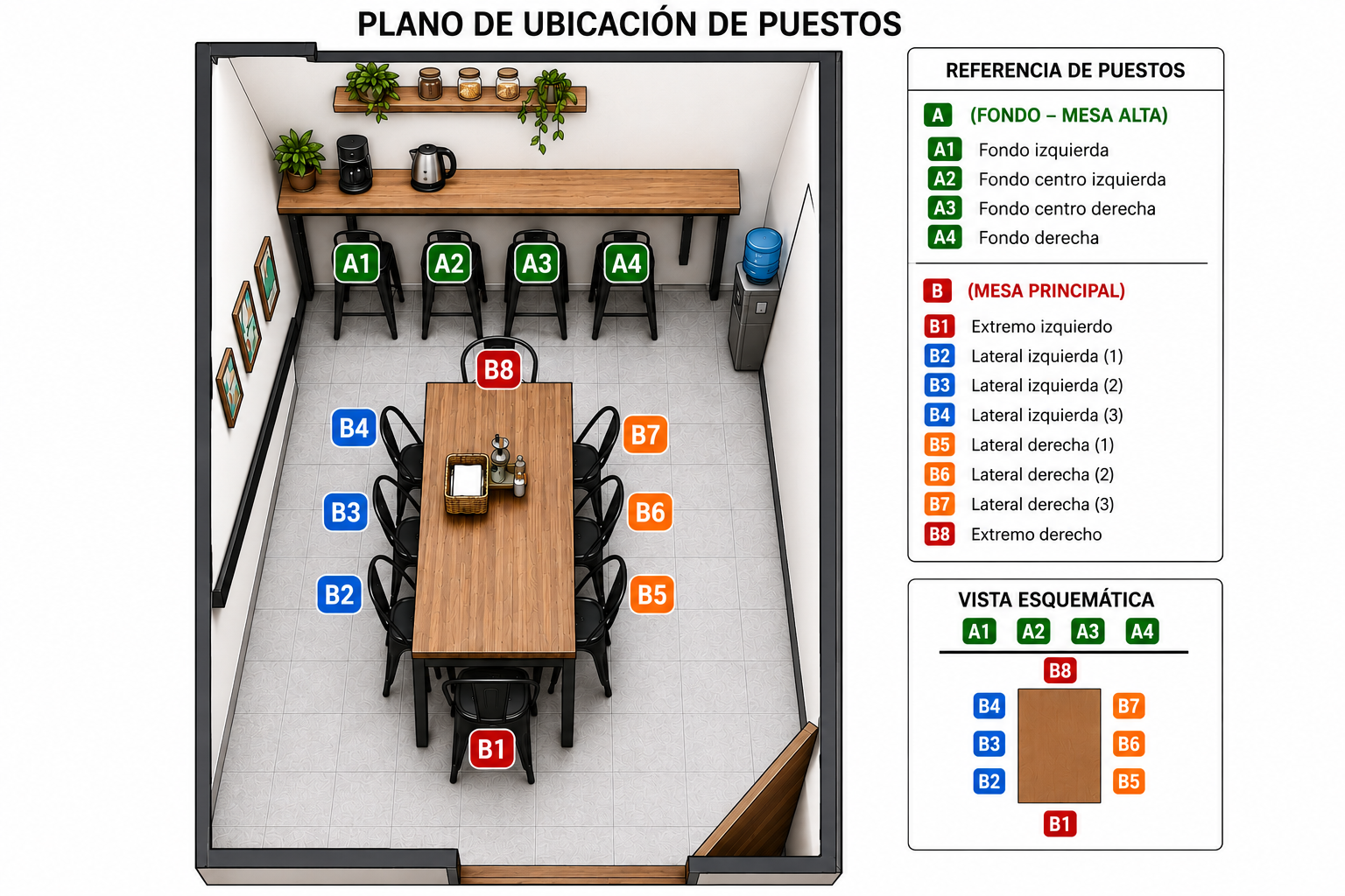 Mapa del comedor